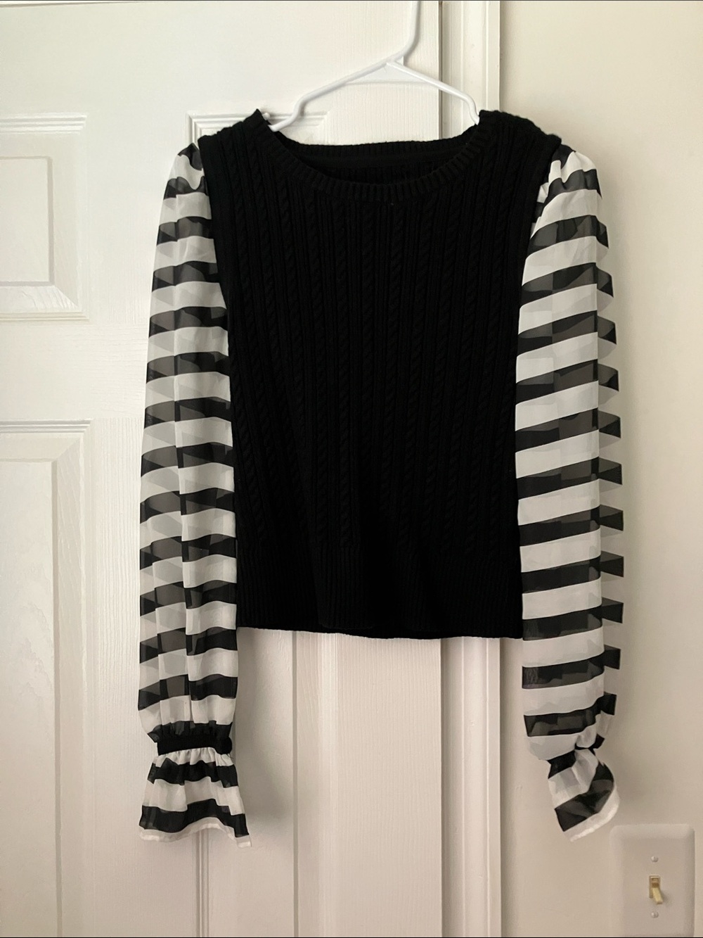 Anthropologie Maeve Black Ribbed Knit Top